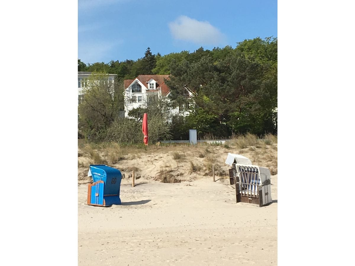 Blick vom Strand zur Ferienwohnung